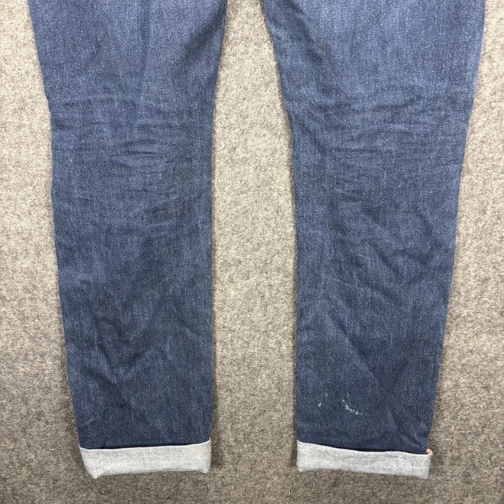 Jean Shop Bowie Slim Selvedge Jeans Men 32L Blue Button Fly White Oak Cone Denim
